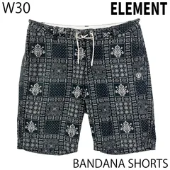 【USED／W30】ELEMENT ボードショーツ ヘンプ バンダナ ネイビーのサムネイル