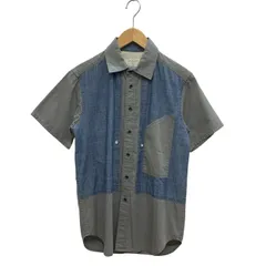 rag＆bone/ラグ＆ボーン/グレーｘデニムシャンブレー/半袖シャツ/XSサイズ/メンズ/FC3731のサムネイル