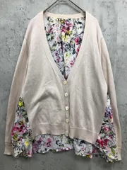 SUGAR ROSE シュガーローズ 異素材 切替 フラワー柄 カーディガン sizeF/ピンクベージュ系 ■■ レディースのサムネイル