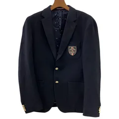 186001 TOMMY HILFIGER トミーヒルフィガー 紺ブレザー　ロゴエンブレム　金ボタン　XL ネイビー メンズのサムネイル
