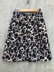 BEAMS HEART ビームスハート フラワー ウエストタック センタープリーツ デザイン スカート size1/ベージュ/ネイビー ■■ レディースのサムネイル