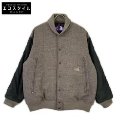 THE NORTH FACE PURPLE LABEL　ザ ノースフェイス パープルレーベル　NY2261N ブラウン ウール ヘリンボーン ツイード バーシティ ジャケット　Sのサムネイル