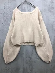 PROPORTION プロポーション ボディドレッシング バルーン袖 リブ クロップド丈 ニット セーター sizeF/ベージュ ■■ レディースのサムネイル