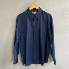 Sears cotton polyester shirt USA製？ ネイビー ワークシャツ 切りっぱなしのサムネイル