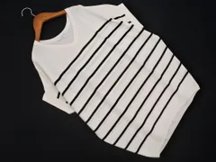 UNTITLED アンタイトル Vネック ボーダー ドルマン サマー ニット セーター size2/白 ■◆ レディースのサムネイル
