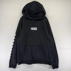 古着 バンズ VANS スウェット パーカー プリント ラグラン プルオーバー ロゴ スケーター XL  ブラック メンズのサムネイル