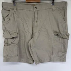古着 カーハート Carhartt ダック パンツ カーゴパンツ ハーフ ワンポイントロゴ ワーク ジッパーフライ w42  グレー系 メンズのサムネイル