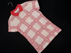 Munsingwear マンシングウェア ゴルフ 総柄 ポロシャツ sizeM/白ｘ赤 ■◆ レディースのサムネイル