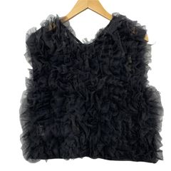 AD2014 15SS シフォンフリルベスト ビスチェ ノースリーブ 黒 - メルカリ