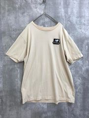 美品 New Balance ニューバランス ショート スリーブ Tシャツ sizeM/ベージュ ■■ メンズ