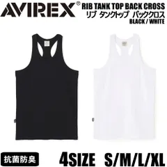 アビレックス AVIREX DAILY RIB TANK TOP BACK CROSS デイリー リブ タンクトップ バッククロス メンズ ブラック/BLACK ホワイト/WHITEのサムネイル