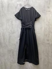 AKIKOAOKI アキコアオキ コルセット ドレス ワンピース 上品 きれいめ sizeF/ブラック ■◆◎レディース