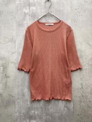BEAUTY & YOUTH ビューティ&ユース ユナイテッドアローズ クレープコンパクトクルーネック Tシャツ sizeF/オレンジ ■◆ レディース