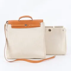 美品 エルメス □B 刻印 エールバッグ トワルアッシュ 替えバッグ 付 レザー 2WAY ショルダーバッグ 斜め掛け A4 メンズ WWM EK56-6【中古】のサムネイル