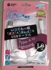 [Used] Mobile Phone Accessory ORIGINAL BASIC iPhone Charging Cable Type-A to Lightning Cable 1m (White) [OB-UCS2AL100-W]
