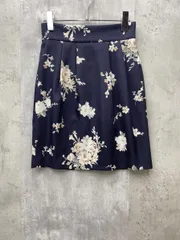 SLOBE IENA スローブイエナ 花柄 タイト ひざ丈 スカート ボタニカル きれいめ size38/濃紺 ■◆ レディースのサムネイル