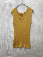 Demi-Luxe BEAMS デミルクスビームス RIB 2WAY ノースリーブ ニット セーター カジュアル オフィス マスタード ■◆ レディースのサムネイル