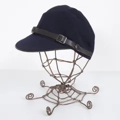 ヨウジヤマモト プールオムYohji Yamamoto POUR HOMMEつば裏レザー切替キャップ 紺のサムネイル