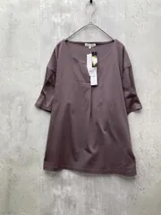新品 THE SHOP TK ザショップティーケー キーネック タックスリーブ 半袖 カットソー Tシャツ sizeL/ブラウン ■◆ レディースのサムネイル