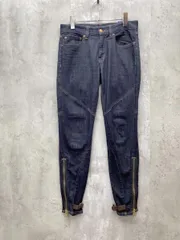 POLO RALPH LAUREN ポロ ラルフローレン 裾サイドファスナー 裾ベルト スキニー バイカー デニムパンツ size28/ブラック ■■ レディースのサムネイル