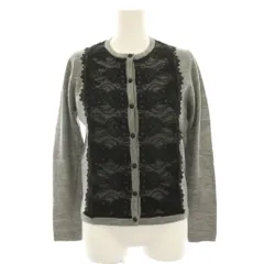 49アベニュー ジュンコシマダ 49AV. junko shimada アンサンブルニット カーディガン 長袖 カットソー 半袖 レース ウール 40 グレー 黒 ブラック /HN ■MAのサムネイル