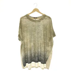 パドカレ pas de calais 花柄 リネン 半袖 チュニック プルオーバー 36 ベージュ カーキ /HK ■OSのサムネイル
