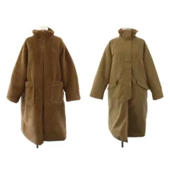 ウィムガゼット Whim Gazette 25AW リバーシブルボアコート ロング ジップアップ F ベージュ 茶 WGZ1052408A0002 /BM28のサムネイル