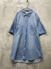 美品 EDWIN エドウィン ベーシック 半袖 ワーク シャツ sizeXL/ライトブルー ■◆ メンズのサムネイル