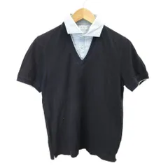 ブルネロクチネリ BRUNELLO CUCINELLI ポロシャツ S 紺 ネイビー ライトブルー Vネック 半袖 レイヤード /NP ■GY62のサムネイル