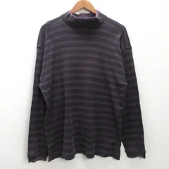 K■80-90s■バナナリパブリック/BANANA REPUBLIC 旧タグ 長袖ボーダーカットソー【S】紫/MENS■14【中古】のサムネイル