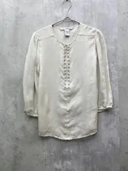 DIANE VON FURSTENBERG ダイアンフォンファステンバーグ くるみボタン ブラウス シャツフォーマル オフィス size2/ホワイト ■◆ レディースのサムネイル