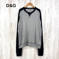D&G DOLCE&GABBANA ドルチェアンドガッバーナ DGロゴ刺繡 バイカラー ロングスリーブTシャツ ブラック グレー y2k ビッグシルエットのサムネイル