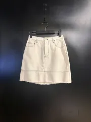 MSGM アイボリー デニム フレア スカートのサムネイル