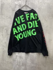 美品 RODEO CROWNS ロデオクラウンズ MGMT Time to Pretend 歌詞バックプリント 蛍光ラバープリント ワイド幅 長袖 Tシャツ sizeF/ブラック ■◇ レディースのサムネイル