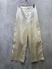 訳アリ新品 nano universe ナノユニバース シャイニーサテンバック イージー パンツ 光沢感 きれいめ sizeF/アイボリー ■◆ レディース