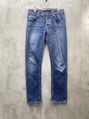 Nudie Jeans ヌーディージーンズ ボタンフライ レギュラーフィット テーパード デニムパンツ シンプル カジュアル sizeW31L32/青 ■■ メンズのサムネイル