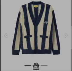 GOLF WANG ゴルフ王 ストライプ カーディガン ネイビー/クリームのサムネイル