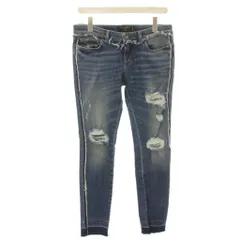ドルチェ&ガッバーナ ドルガバ DOLCE&GABBANA DENIM デニムパンツ ジーンズ スキニー ダメージ加工 USE加工 フリンジ 40 青 ブルー /HNのサムネイル