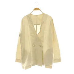 ラウンジドレス ガリャルダガランテ Loungedress GALLARDAGALANTE ジャケット ノーカラー ダブル リネン F ライトベージュ /DO ■MAのサムネイル