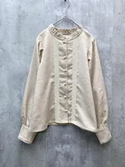 Par Avion パラビオン 長袖 ジャガード フリル ブラウス シャツ チャイナボタン アンティーク sizeONE/ベージュ ■◇ レディースのサムネイル