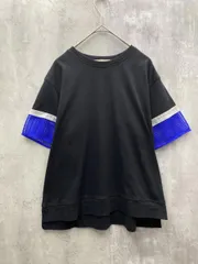 ルカ/レディラックルカ 袖メッシュ Tシャツ カットソー カジュアル モード 綺麗め ブラック/ブルー ■◇ レディースのサムネイル