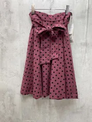 新品 Bon mercerie ボンメルスリー リボンベルト ドット柄 フレア スカート華やか 大人カジュアル size38/ボルドー ■◇◎レディースのサムネイル