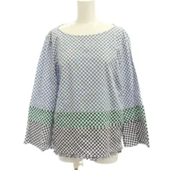 マレーラ MARELLA シャツ ブラウス 42 マルチカラー チェック柄 長袖 ボートネック /JPのサムネイル