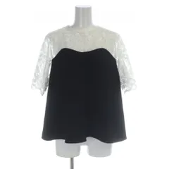 ルルウィルビー Loulou Willoughby 24SS チュールレースフレアーブラウス 2 黒 ブラック 白 ホワイト 七分袖 21241013010 /APのサムネイル