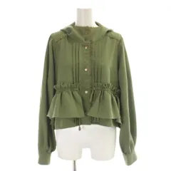 アクシーズファム axes femme POETIQUE フリルマウンテンパーカー ジャケット M 緑 グリーン フード付き レース プリーツ 長袖 /AP ■KCのサムネイル