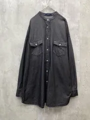 Grand PARK グランドパーク ニコル ノーカラー デニム シャツ ウエスタン風 羽織 sizeF/ブラック ■◇ レディースのサムネイル