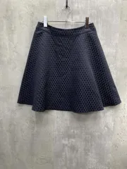 ef-de エフデ ジャガード ドット 日本製 Aライン 台形 スカート 上品 きれいめ 華やか size13/濃紺 ■◇ レディースのサムネイル