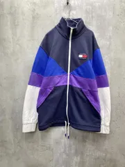 tommy jeans トミージーンズ ワッペン トラック ジャケット ジップアップ ストリート オーバーサイズ sizeM/ネイビー×青×紫×白 ■◇ メンズのサムネイル
