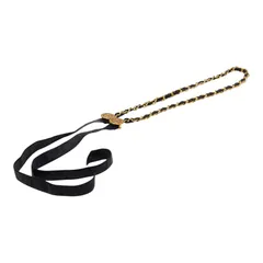 シャネル ココマーク チェーンベルト ブラック ゴールド ネイビー レザー メッキ レディース CHANEL【1-0278960】のサムネイル