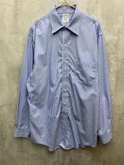 BROOKS BROTHERS ブルックスブラザーズ コットン100% ノンアイロン スリム フィット シャツ 白ｘ青 ■◆ メンズのサムネイル
